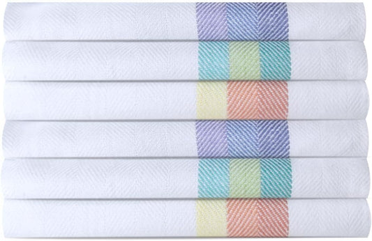 Set of 6 Tea Towels for Kitchen - Soft and Durable Kitchen Towel