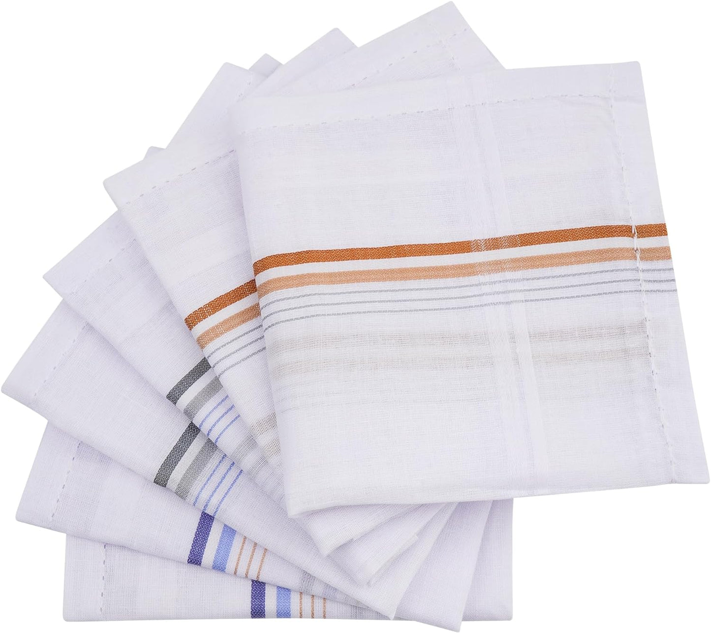 Men'S Handkerchiefs 100% Soft Cotton Pocket Square Hankies 6 Pack