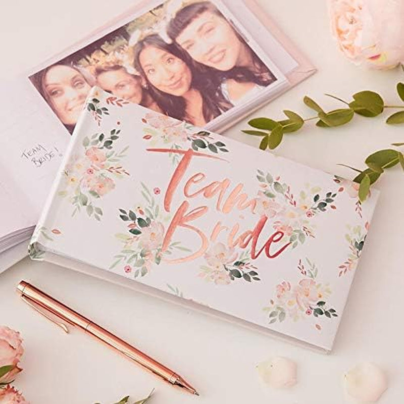 Floral Hen Party Rose Gold Foiled Photo Album 50 Photos Pink