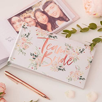 Floral Hen Party Rose Gold Foiled Photo Album 50 Photos Pink