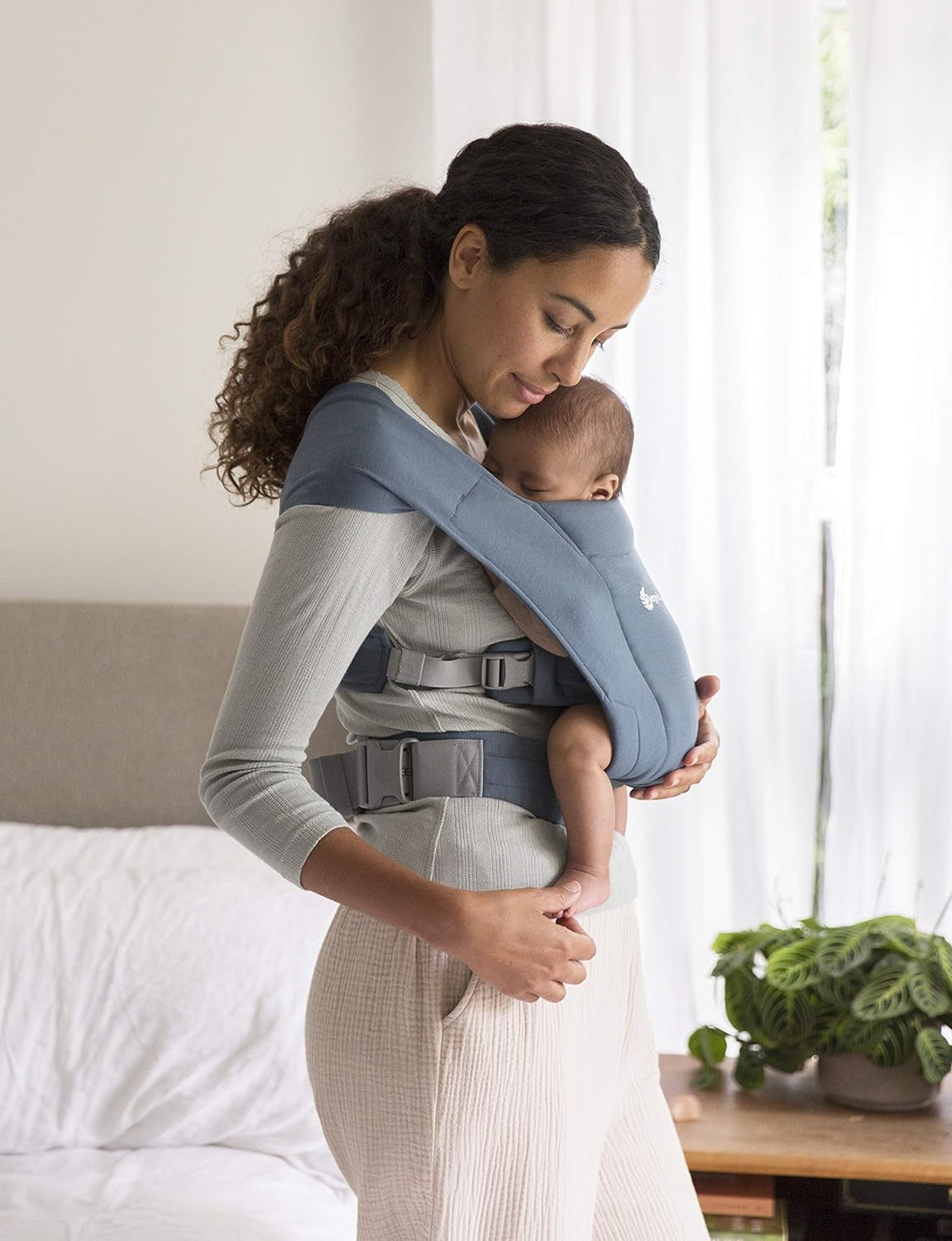 Embrace Baby Carrier for Newborns from Birth, Extra Soft & Ergonomic with Head Support, Oxford Blue