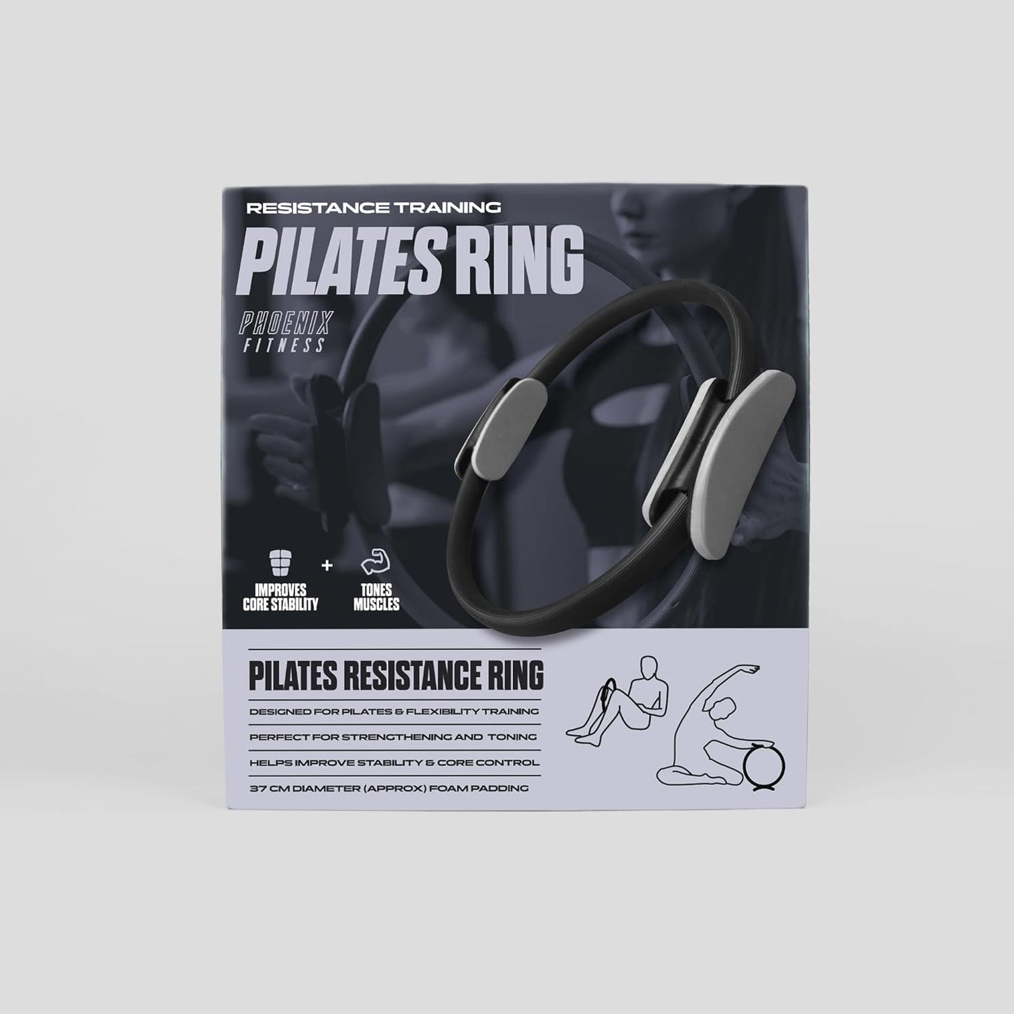 Pilates Ring - Double Handle Exercise Circle Fitness Magic Circle Resistance Ring Dual Grip for Yoga Core Training - 15 Inch