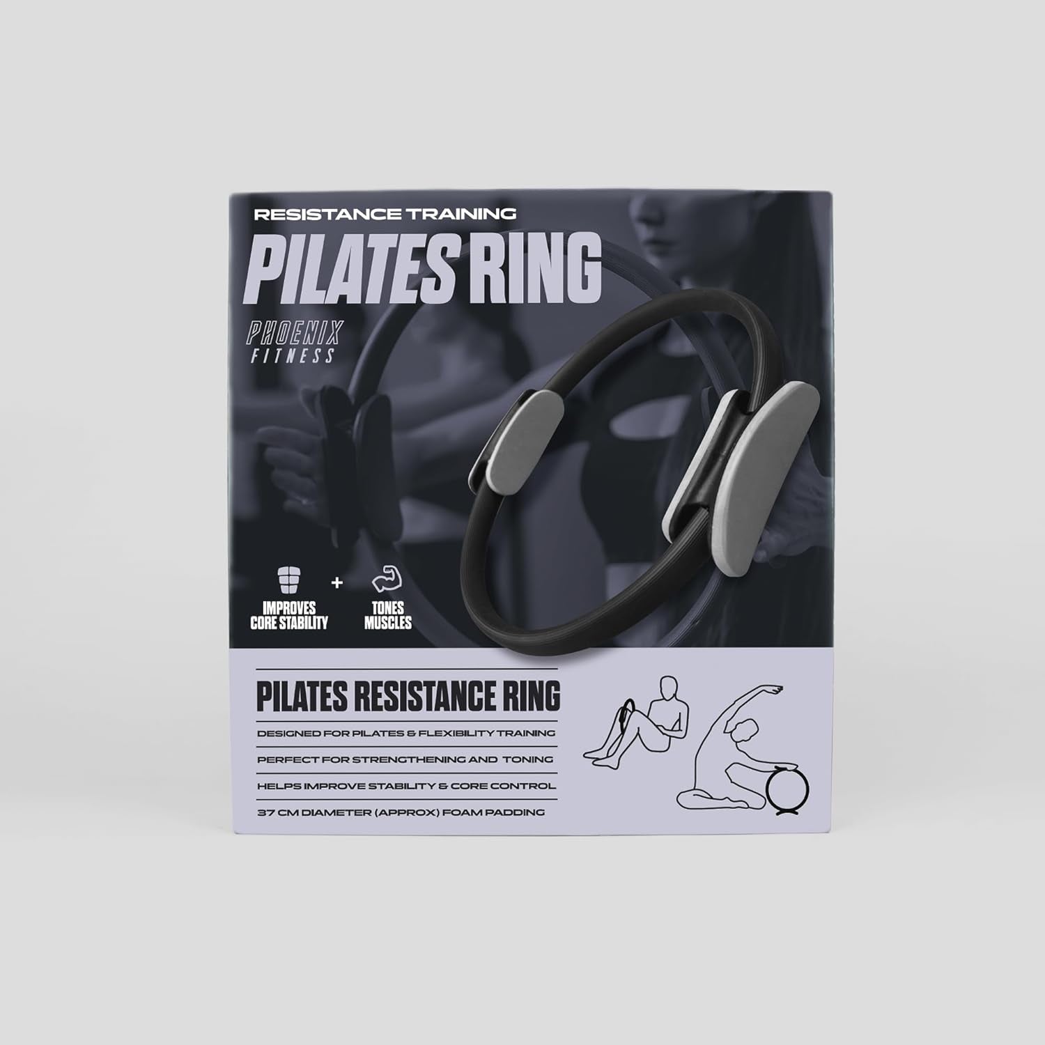 Pilates Ring - Double Handle Exercise Circle Fitness Magic Circle Resistance Ring Dual Grip for Yoga Core Training - 15 Inch